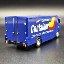 Load image into Gallery viewer, Explorafind Scania Style Enclosed Car Carrier Truck Blue 1:64 Die Cast
