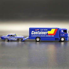 Load image into Gallery viewer, Explorafind Scania Style Enclosed Car Carrier Truck Blue 1:64 Die Cast
