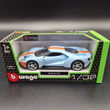 Load image into Gallery viewer, Bburago 2019 Ford GT Gulf Blue 1:32 Die Cast Car
