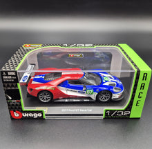 Load image into Gallery viewer, Bburago 2017 Ford GT Race Car #67 Red 1:32 Die Cast Car
