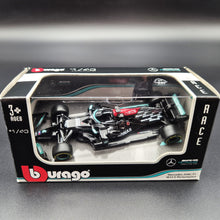 Load image into Gallery viewer, Bburago 2021 Mercedes AMG Petronas Formula 1 W12 Lewis Hamilton #44 1:43
