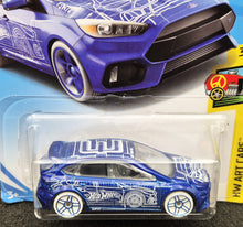 Load image into Gallery viewer, Hot Wheels 2018 Ford Focus RS Blue #276 HW Art Cars 3/10 New Long Card
