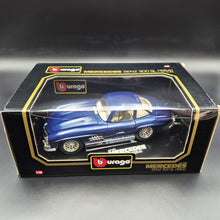 Load image into Gallery viewer, Bburago Mercedes-Benz 300 SL (1954) Gullwing Blue #3013 1:18 Die Cast Car
