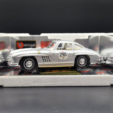 Load image into Gallery viewer, Bburago Mercedes-Benz 300 SL (1954) Gullwing Silver #3213 1000 Miglia 1:18 Die Cast Car
