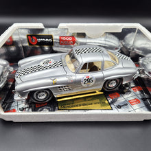 Load image into Gallery viewer, Bburago Mercedes-Benz 300 SL (1954) Gullwing Silver #3213 1000 Miglia 1:18 Die Cast Car
