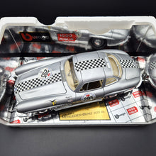 Load image into Gallery viewer, Bburago Mercedes-Benz 300 SL (1954) Gullwing Silver #3213 1000 Miglia 1:18 Die Cast Car
