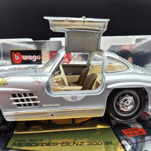 Load image into Gallery viewer, Bburago Mercedes-Benz 300 SL (1954) Gullwing Silver #3213 1000 Miglia 1:18 Die Cast Car
