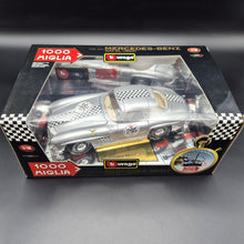 Load image into Gallery viewer, Bburago Mercedes-Benz 300 SL (1954) Gullwing Silver #3213 1000 Miglia 1:18 Die Cast Car
