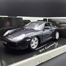 Load image into Gallery viewer, Bburago 1997 Porsche 911 Carrera 4 Dark Purple 1:18 Die Cast Car
