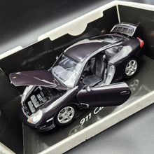 Load image into Gallery viewer, Bburago 1997 Porsche 911 Carrera 4 Dark Purple 1:18 Die Cast Car
