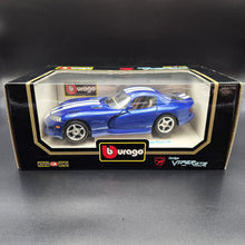 Load image into Gallery viewer, Bburago 1996 Dodge Viper GTS Coupe Blue #3030 1:18 Die Cast Car
