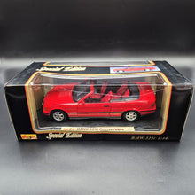 Load image into Gallery viewer, Maisto 1993 BMW 325i Convertible Red #331812 1:18 Special Edition Die Cast Car
