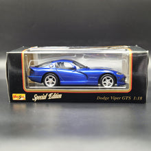 Load image into Gallery viewer, Maisto 1996 Dodge Viper GTS Coupe Blue #31832 1:18 Special Edition Die Cast Car
