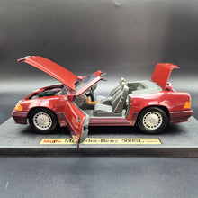 Load image into Gallery viewer, Maisto 1989 Mercedes-Benz 500SL Convertible Dark Red #31801 1:18 Special Edition Die Cast Car
