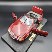 Load image into Gallery viewer, Maisto 1989 Mercedes-Benz 500SL Convertible Dark Red #31801 1:18 Special Edition Die Cast Car
