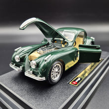 Load image into Gallery viewer, Bburago Jaguar XK120 Coupe (1948) Green #1508 1:24 Die Cast Car
