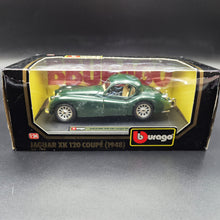 Load image into Gallery viewer, Bburago Jaguar XK120 Coupe (1948) Green #1508 1:24 Die Cast Car
