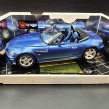 Load image into Gallery viewer, Bburago BMW M Roadster 1996 Blue #3349 1:18 Gold Collection Die Cast Car
