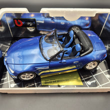 Load image into Gallery viewer, Bburago BMW M Roadster 1996 Blue #3349 1:18 Gold Collection Die Cast Car
