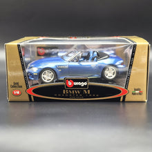 Load image into Gallery viewer, Bburago BMW M Roadster 1996 Blue #3349 1:18 Gold Collection Die Cast Car
