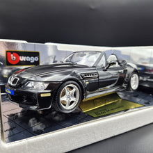 Load image into Gallery viewer, Bburago BMW M Roadster 1996 Black #3359 1:18 Gold Collection Die Cast Car
