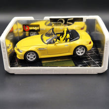 Load image into Gallery viewer, Bburago BMW M Roadster 1996 Yellow #3369 1:18 Gold Collection Die Cast Car
