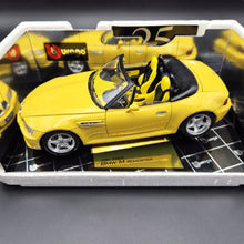 Load image into Gallery viewer, Bburago BMW M Roadster 1996 Yellow #3369 1:18 Gold Collection Die Cast Car
