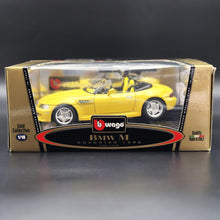 Load image into Gallery viewer, Bburago BMW M Roadster 1996 Yellow #3369 1:18 Gold Collection Die Cast Car
