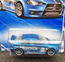 Load image into Gallery viewer, Hot Wheels 2010 2008 Lancer Evolution Blue #99 Nightburnerz 3/10