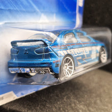 Load image into Gallery viewer, Hot Wheels 2010 2008 Lancer Evolution Blue #99 Nightburnerz 3/10