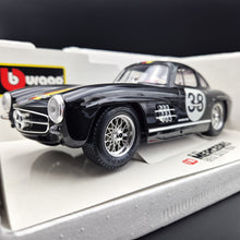 Load image into Gallery viewer, Bburago Mercedes-Benz 300 SL (1954) Gullwing Black #3015 1:18 Die Cast Car
