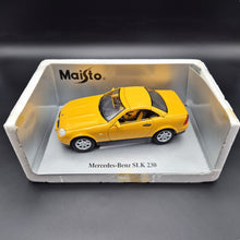 Load image into Gallery viewer, Maisto 1996 Mercedes-Benz SLK 230 Cabriolet Yellow #31838 1:18 Die Cast Car
