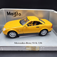 Load image into Gallery viewer, Maisto 1996 Mercedes-Benz SLK 230 Cabriolet Yellow #31838 1:18 Die Cast Car
