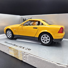 Load image into Gallery viewer, Maisto 1996 Mercedes-Benz SLK 230 Cabriolet Yellow #31838 1:18 Die Cast Car
