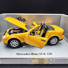 Load image into Gallery viewer, Maisto 1996 Mercedes-Benz SLK 230 Cabriolet Yellow #31838 1:18 Die Cast Car

