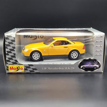 Load image into Gallery viewer, Maisto 1996 Mercedes-Benz SLK 230 Cabriolet Yellow #31838 1:18 Die Cast Car
