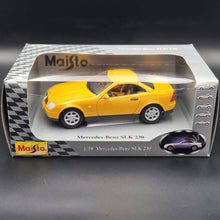 Load image into Gallery viewer, Maisto 1996 Mercedes-Benz SLK 230 Cabriolet Yellow #31838 1:18 Die Cast Car
