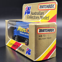 Load image into Gallery viewer, Matchbox 1981 Dodge Commando Delivery Truck Blue MB-72 Mitre 10 Limited Edition
