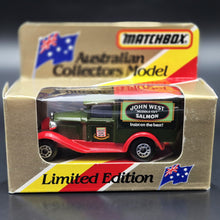 Load image into Gallery viewer, Matchbox 1990 Ford Model A Van John West Salmon Dark Green Series 1-75 MB38 Boxed
