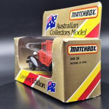 Load image into Gallery viewer, Matchbox 1993 Ford Model A Van PMG Australian Mail Van Red 1-75 Series MB38 Boxed