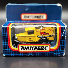 Load image into Gallery viewer, Matchbox 1990 Ford Model A Van Matchbox Series Yellow Series 1-75 MB38 Boxed
