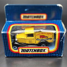 Load image into Gallery viewer, Matchbox 1990 Ford Model A Van Matchbox Series Yellow Series 1-75 MB38 Boxed
