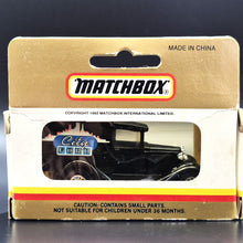 Load image into Gallery viewer, Matchbox 1993 Ford Model A Van City Ford Black 1-75 Gold Series MB38 Boxed