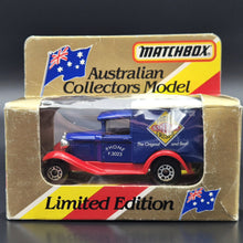 Load image into Gallery viewer, Matchbox 1990 Ford Model A Van Smith&#39;s Crisps Australia Blue 1-75 Series MB38 Boxed
