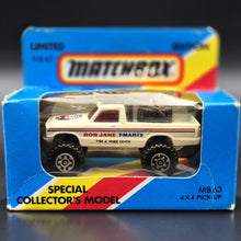Load image into Gallery viewer, Matchbox 1985 4x4 Open Back Pickup Truck White MB63 Bob Jane T-Marts Limited Edition Boxed
