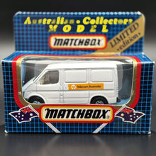 Load image into Gallery viewer, Matchbox 1989 Ford Transit Van White MB60 Telecom Australia Boxed Limited Edition
