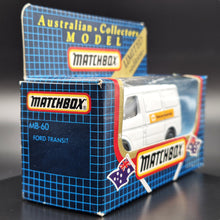 Load image into Gallery viewer, Matchbox 1989 Ford Transit Van White MB60 Telecom Australia Boxed Limited Edition
