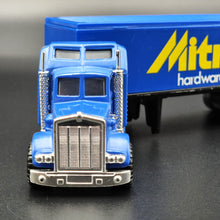 Load image into Gallery viewer, Matchbox 1987 Kenworth Aerodyne Semi &amp; Box Trailer Blue Mitre 10 Convoy CY-9 - Boxed In Incorrect Box
