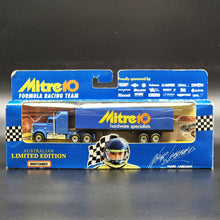 Load image into Gallery viewer, Matchbox 1987 Kenworth Aerodyne Semi &amp; Box Trailer Blue Mitre 10 Convoy CY-9 - Boxed In Incorrect Box
