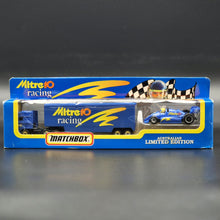Load image into Gallery viewer, Matchbox 1993 DAF 3300 Spacecab Racing Transporter with Reynard Formula 3000 Car Mitre 10 Racing Team CY-24
